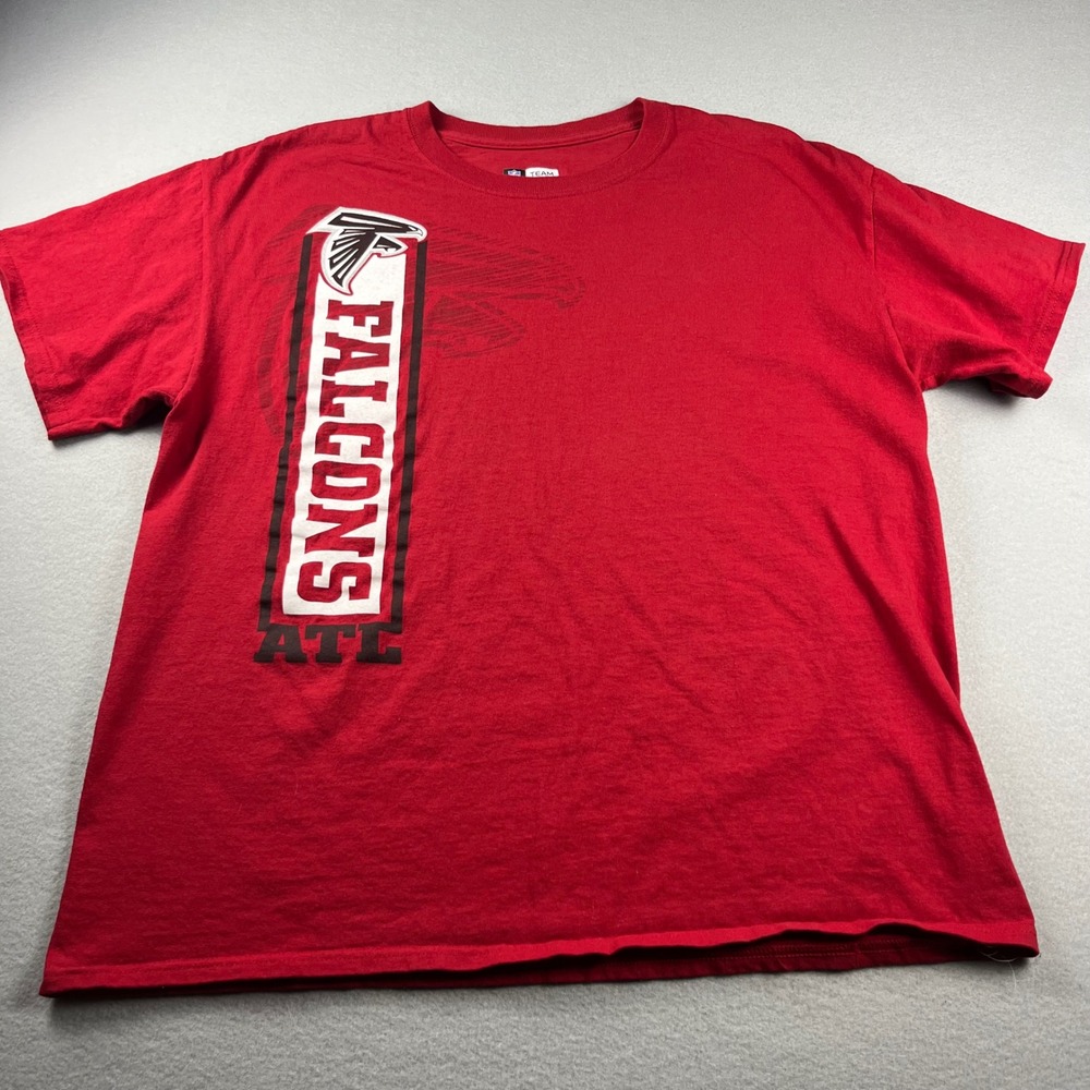 NFL Team Apparel Atlanta Falcons Graphic T-Shirt Red Womens Large ATL Football